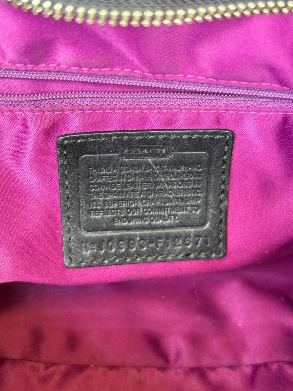 Coach Carly Vintage Black Leather Hobo Bag